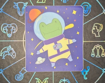 Pegatina de rana astronauta: Arte de rana espacial