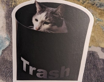 Vincent el gato basura Pegatina