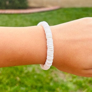 The Puka Bracelet, Puka Shells, Beaded Jewelry, Beach Bracelet, Shells Bracelet, Custom Size Bracelet, Cute Custom Gift