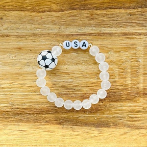 Personalized Soccer Bracelet, Name Bracelet, Personalized Beaded Name Bracelet, Sports Bracelet, Team Bracelet, Cute Custom Gift