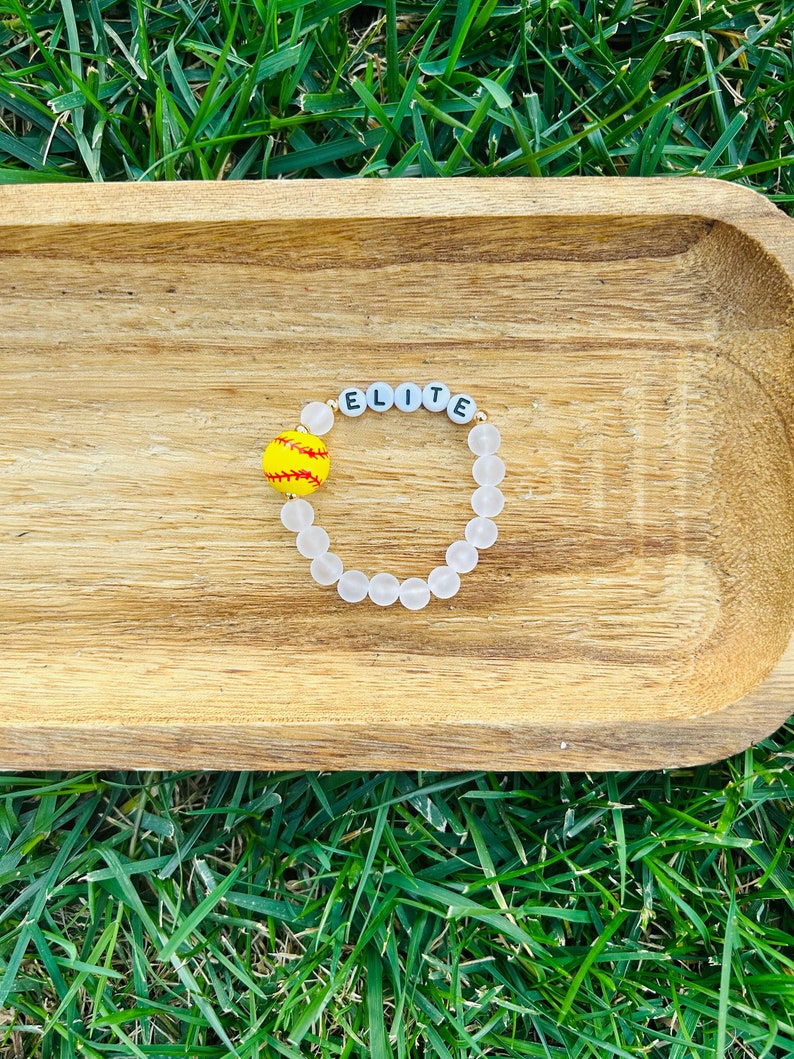 Personalized Softball Bracelet, Name Bracelet, Personalized Beaded Name