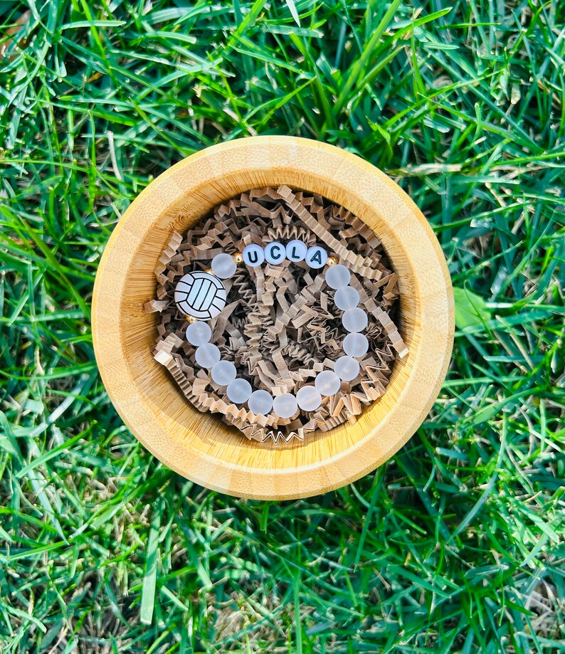 Personalized Volleyball Bracelet, Name Bracelet, Personalized Beaded