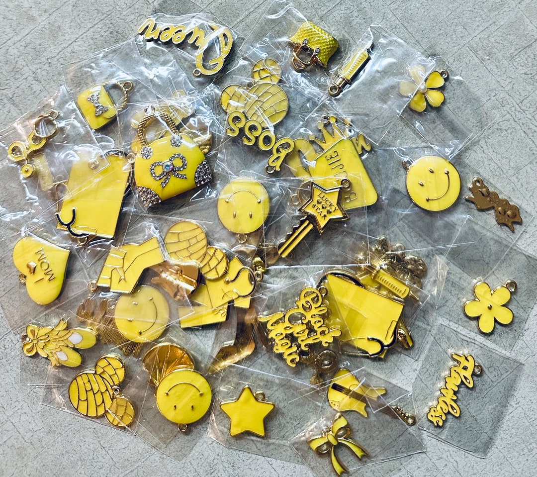 Yellow Charms, Solid Color Charms, Gold and Yellow Charms, Wholesale Charms, Charm Vendor, Charm