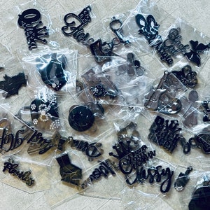 Black on Black Charms, Solid Color Charms, Wholesale Charms, Charm Vendor, Charm Bracelet, Bracelet Charms