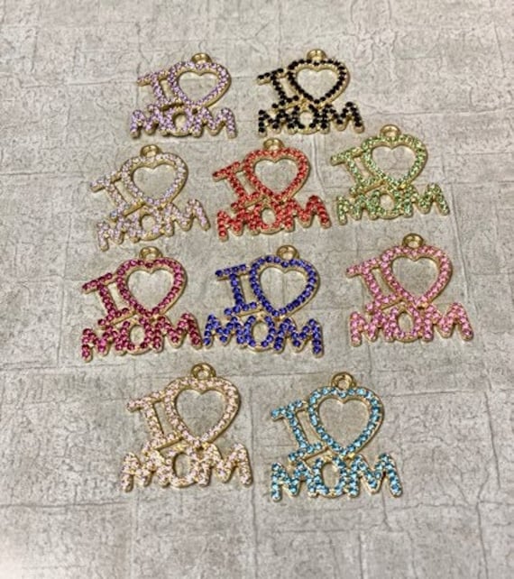 Pc I Love Mom Charms, Wholesale Charms, Bling Charms