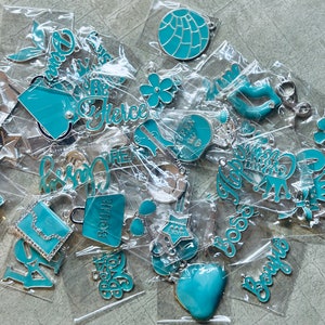 Teal Charms, Solid Color Charms, Teal and Silver Charms, Wholesale Charms, Charm Vendor, Charm Bracelet, Bracelet Charms