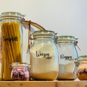 Sticker set for storage jars, soap dispensers, etc. in hand-lettering design / set of 5 pieces. image 3