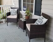 Patio Porch Furniture Sets 3 Pieces PE Rattan Wicker Chairs