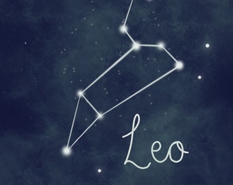 Leo Star Constellation Print