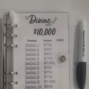 The DIVINE 10,000 Dollar Savings Challenge Binder