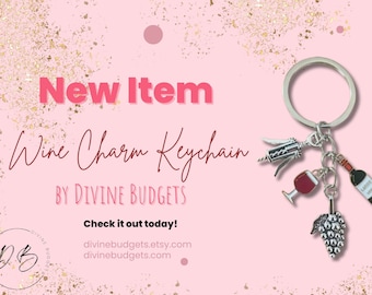 Wine Lover key Chain- Sparkle/Charm