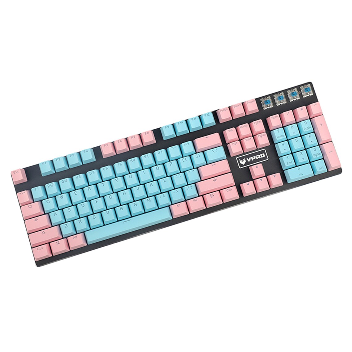 pink and blue keycaps 60 percent