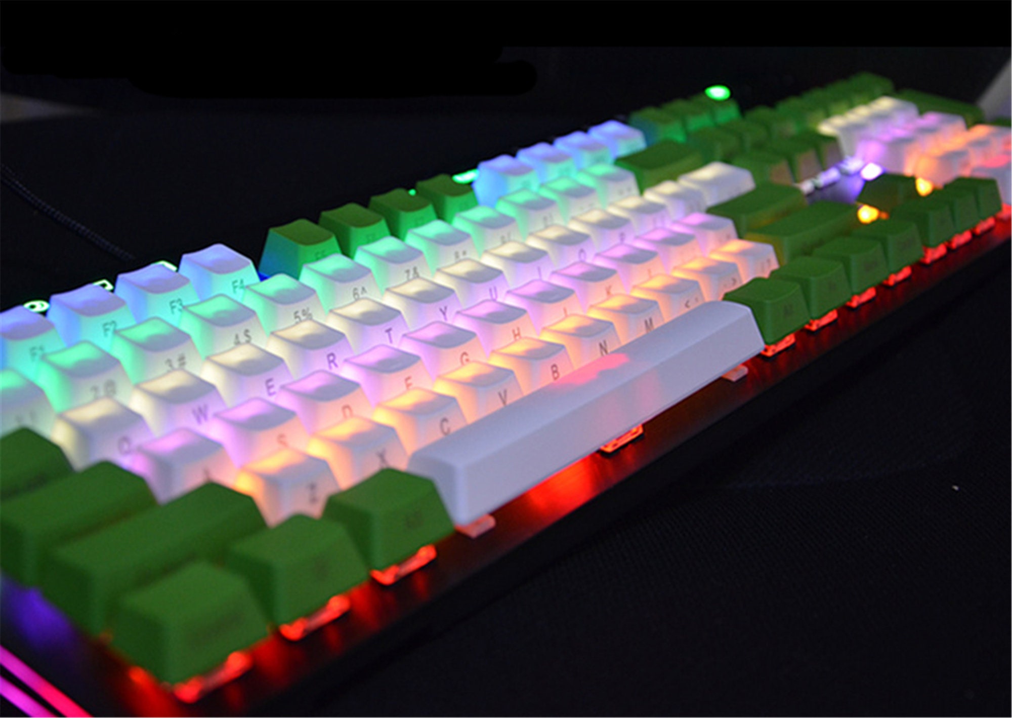 Frosted Feel Green White Keycaps Set108 Key Keycap Set Etsy