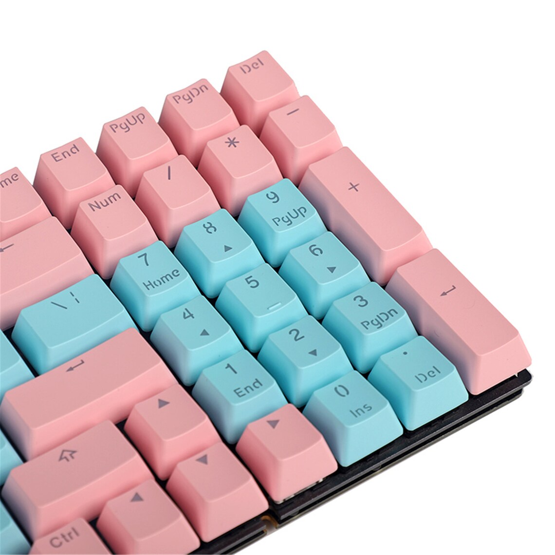 pink and blue keycaps 60 percent