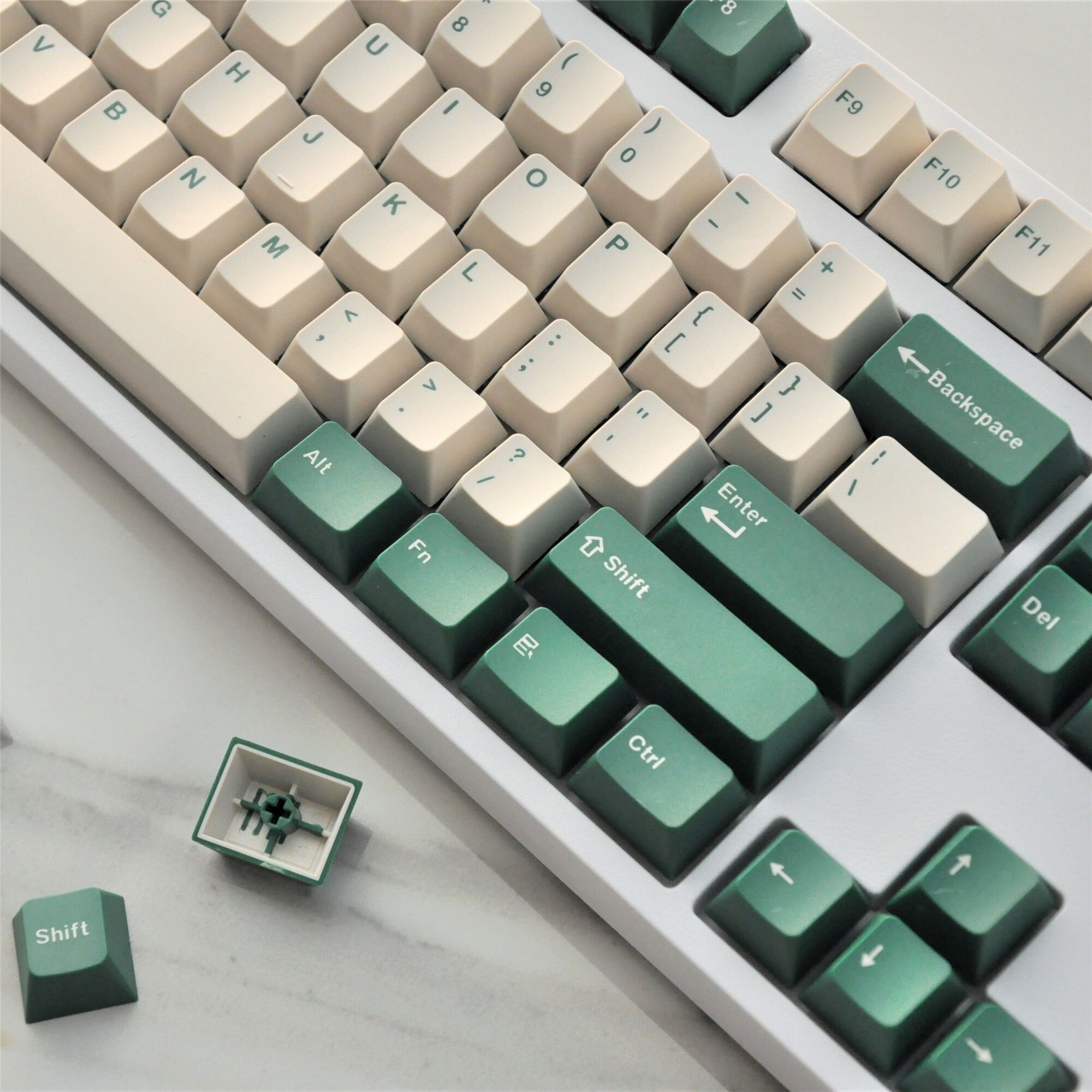 Milk Green Themed Keycaps Set English Character 104 Key Etsy
