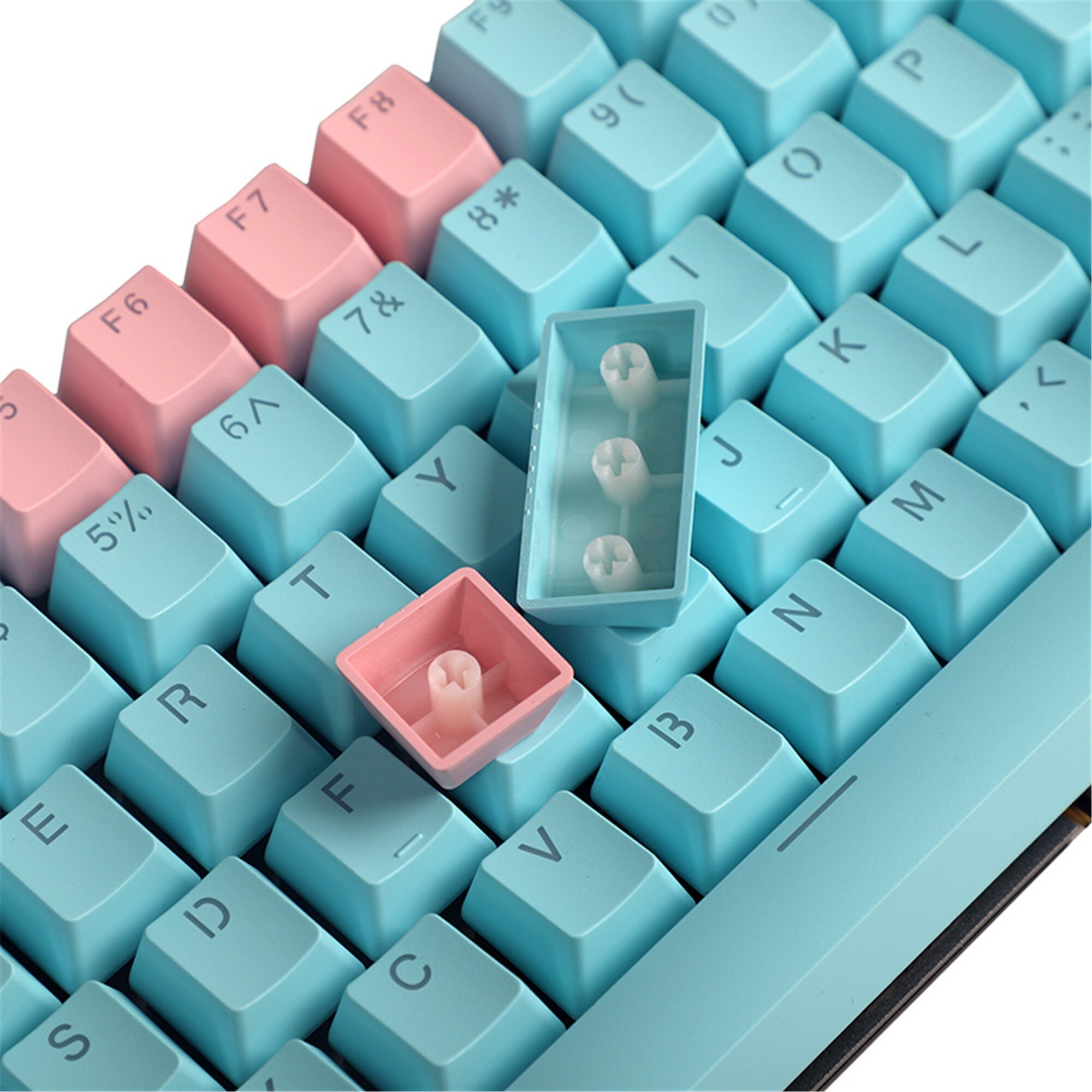Minimalist Style Pink and Blue Keycap SetOEM Keycaps Set104 Etsy