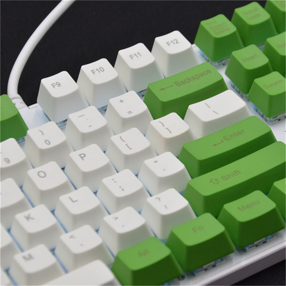 Frosted Feel Green White Keycaps Set108 Key Keycap Set Etsy