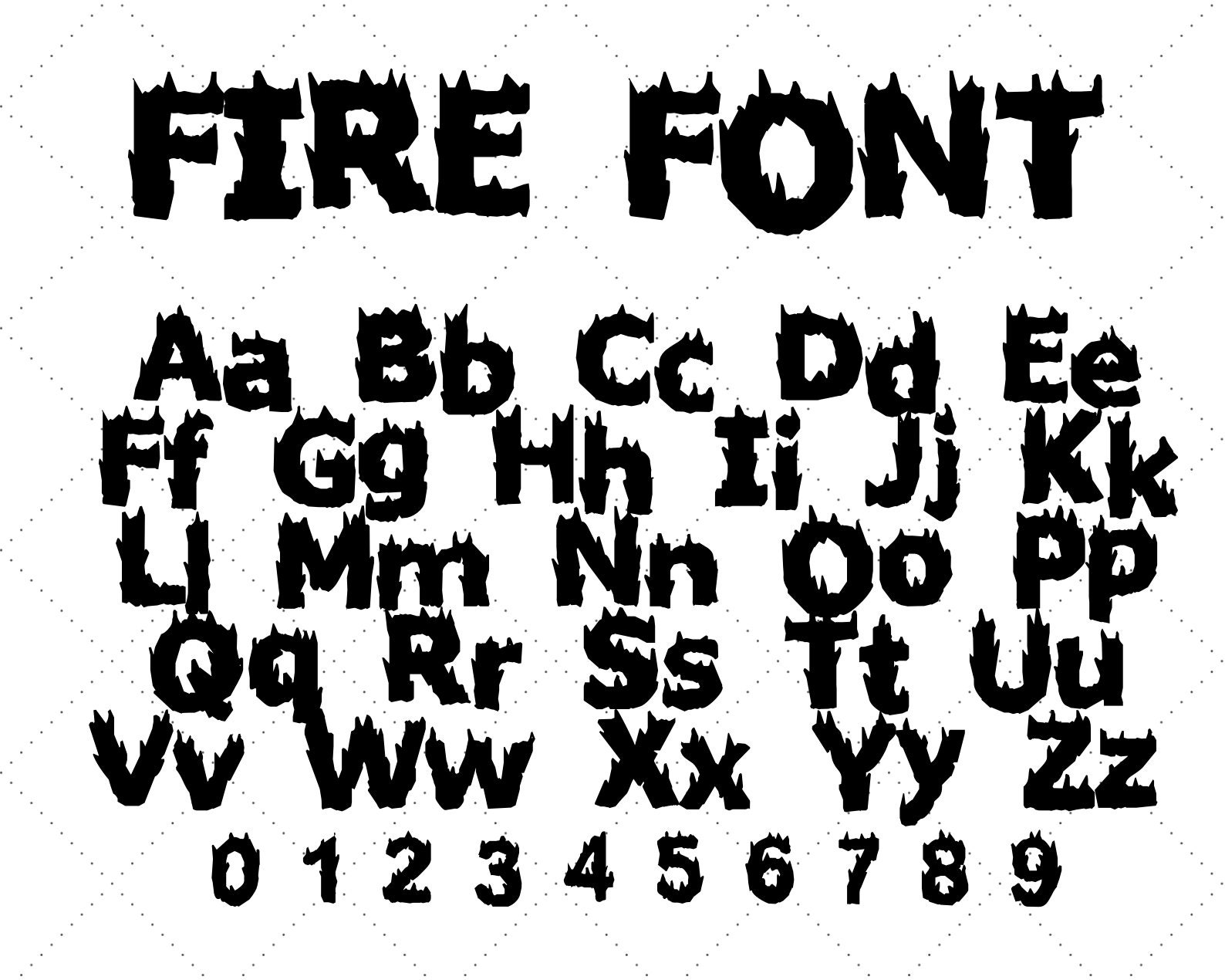 FIRE FONT BUNDLE/ Silhouette Flame Font Cricut Fire Font Burning Latin ...