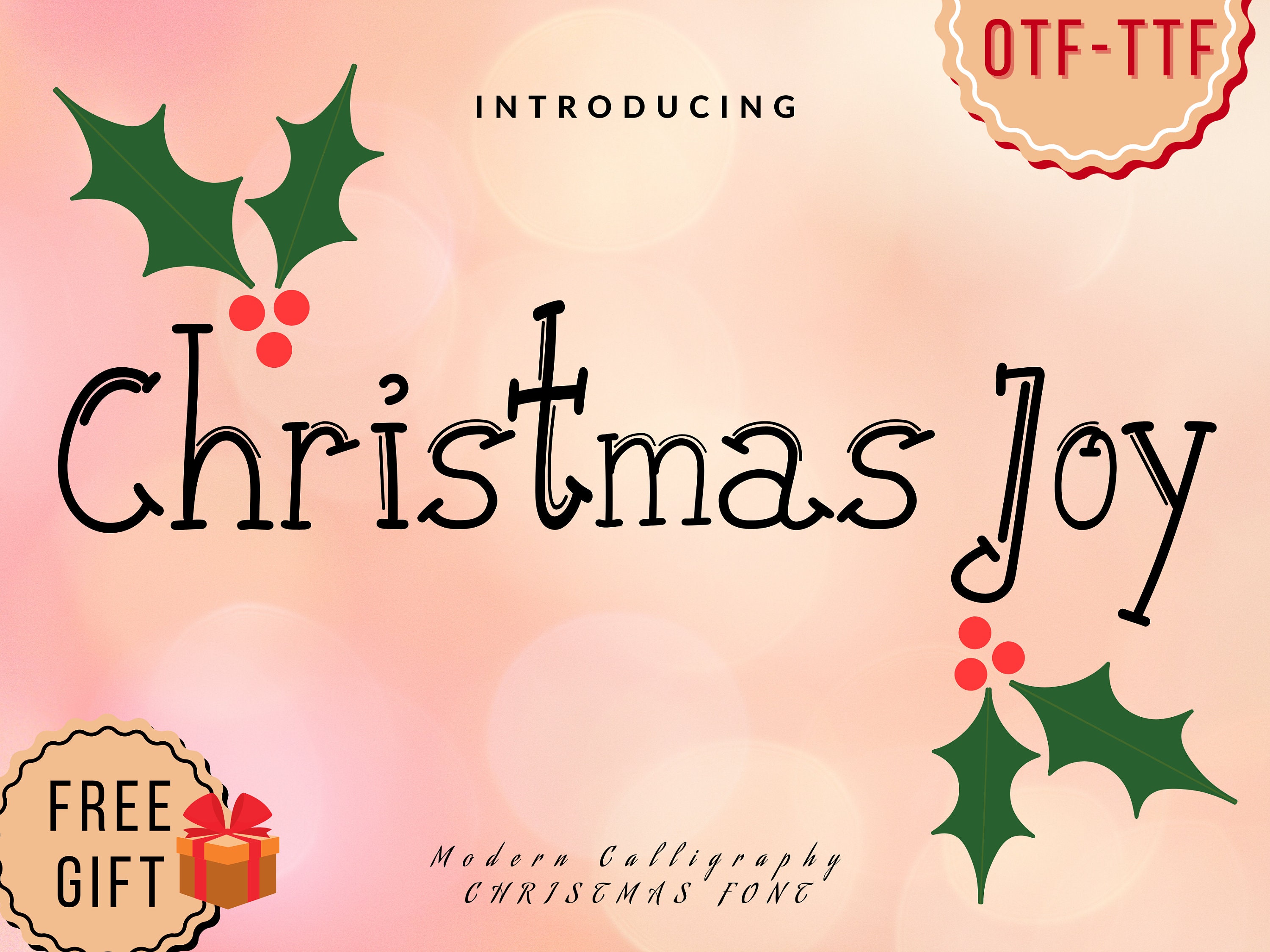 Christmas Joy Font Modern Calligraphy Christmas Font - Etsy Norway