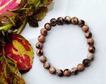 Handmade Jasper Gemstone Bracelet, Boho Beaded Crystals