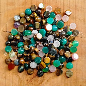 Natural Mix Round Crystal Stone, Round Cabochon Lot, Wholesale 10 MM Round Mixed Gemstone Lot for Jewelry Making Stone