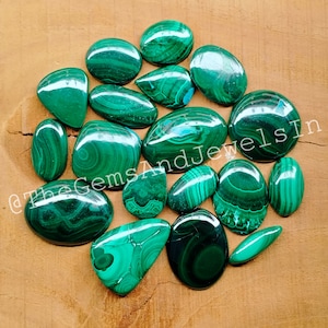 Malachite Cabochon Lot, Wholesale Malachite Gemstone Lot, Natural Malachite Crystal Stone for Ring, Pendant, Necklace Jewelry Making Stone