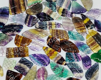 Rainbow Fluorite Carving Cabochon Lot, Loose Gemstone Mix, Jewelry Making