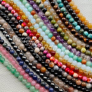 6mm Mix Gemstone Beads, Smooth Loose Healing Round Beads, Natural Crystal Round Beads, Wholesale Bulk Beads For DIY Jewelry Making Stone