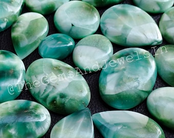Natural Hemimorphite Gemstone Cabochons, Wholesale Lot for Jewelry Making