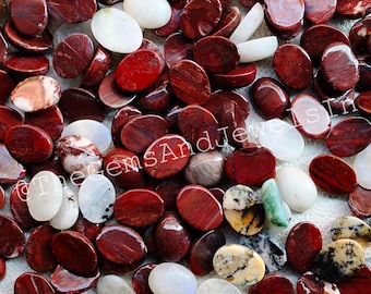 Groothandel gemengde ovale cabochon, natuurlijke losse helende stenen (12 x 16 mm)