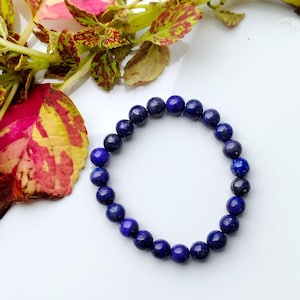 Lapis Lazuli Bracelet, Handmade Lapis Lazuli Gemstone Bracelet, Lapis Lazuli Beaded Bracelet Gift for Her, Natural Crystals Beads Bracelet
