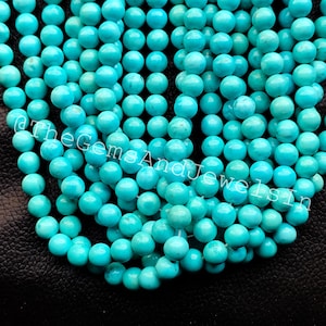 Smooth Turquoise Beads, Natural Crystal Round Beads, 6mm - 12mm Genuine Beads Wholesale Bulk Beads For DIY Jewelry Making Stone