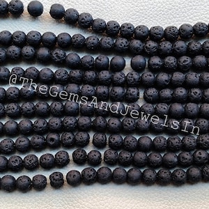 Lava Volcanic Beads, Natural Lava Rocks Diffuser Beads, 6mm - 12mm Lava Crystal Beads Wholesale Bulk Beads For DIY Jewelry Making Stone