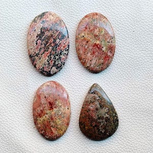 Leopard Skin Jasper Gemstone, Leopard Skin Cabochon, Natural Leopard Skin Jasper Crystal Stone for Ring, Pendant Jewelry Making Stone