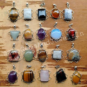 Designer Mixed Pendant, Wholesale Natural Mix Gemstone Pendant, Minimalist Pendant, 925 Sterling Silver Pelted Pendant, Gift for Her