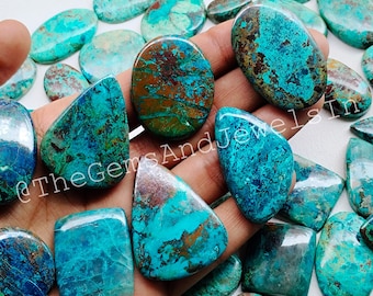 Lote de cabujones de crisocola natural, venta al por mayor de cristales de piedras preciosas para la fabricación de joyas.