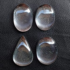 Clear Quartz Gemstone, Loose Clear Quartz Cabochon, Natural Clear Quartz Crystal Stone for Ring, Pendant Jewelry Making Stone