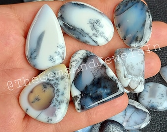 Dendrite Opal Cabochon Lot, Natural Gemstone Mix Shape, Jewelry Stone