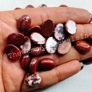 Red Jasper Oval  Cabochon Lot, Wholesale 13x18MM Red Jasper Gemstone Oval Lot, Natural Red Jasper Oval MM Stone for Jewelry Stone