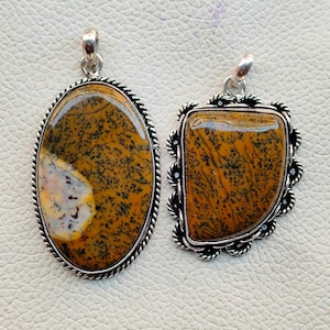 Honey Dendrite Opal Gemstone Pendant, Dendrite Opal Pendant, 925 Sterling Silver Pelted, Wholesale Dendrite Opal Pendant, Gift for Her