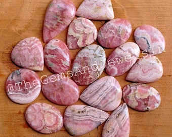 Rhodochrosite Cabochon Lot, Wholesale Rhodochrosite Gemstone Lot, Natural Rhodochrosite Crystal Stone for Jewelry Making Stone