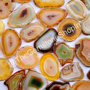 Brown Banded Agate Slice, Agate Slice Druzy Gemstone, Wholesale Agate Crystal Lot, Geode Polished Agate Slabs for Wirewrap Jewelry Stone