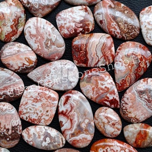 Rosita Jasper Cabochon Lot, Natural Gemstone Mix Shape for Jewelry Making