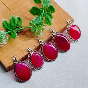 Pink Agate Pendant, 925 Sterling Silver Pelted Pendant, Natural Pink Agate Pendant, Wholesale Agate Gemstone Pendant, Gift for Her