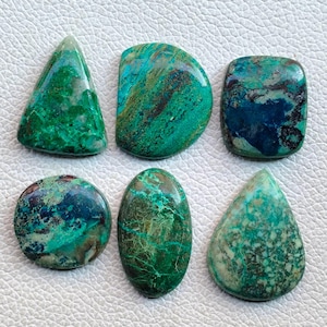 Natural Chrysocolla Cabochon, Chrysocolla Gemstone, Loose Chrysocolla Crystal Stone for Ring, Pendant, Necklace Jewelry Stone
