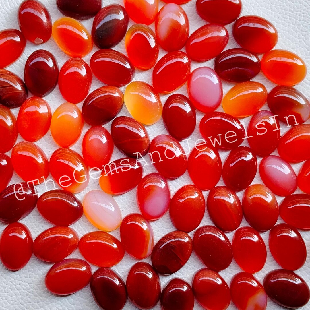 Wholesale 13x18mm Red Onyx Oval Gemstone Lot, Red Onyx Cabochon Lot ...