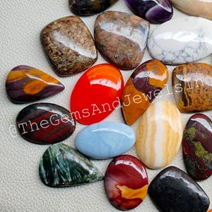Natural Mixed Gemstone Lot, Loose Mix Healing Crystal Stone, Wholesale Mix Cabochon Lot for Ring, Pendant, Necklace Jewelry Making Stone