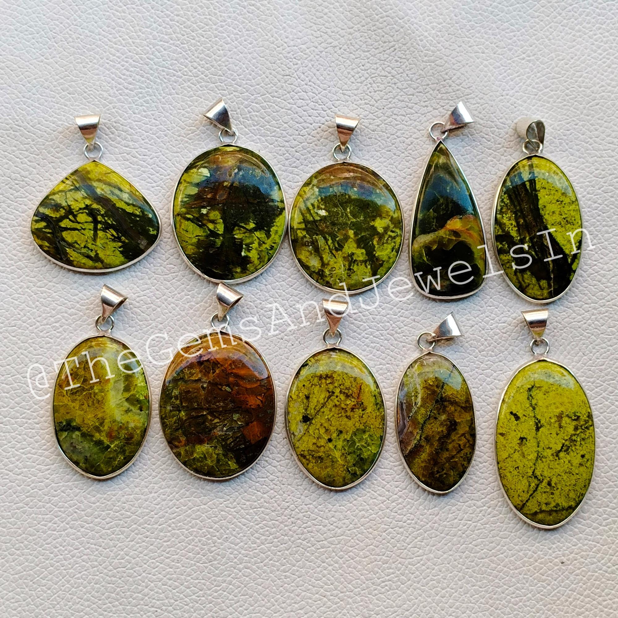 Natural Green Opal Pendant, Green Opal Pendant, Green Opal Bezel Pendant, Silver Pelted Pendant, Wholesale Green Opal Gemstone Pendant