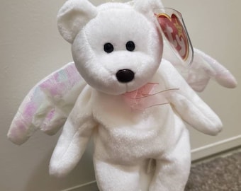 1998 Angel Ty Beanie Bear Halo with Iridescent Wings.