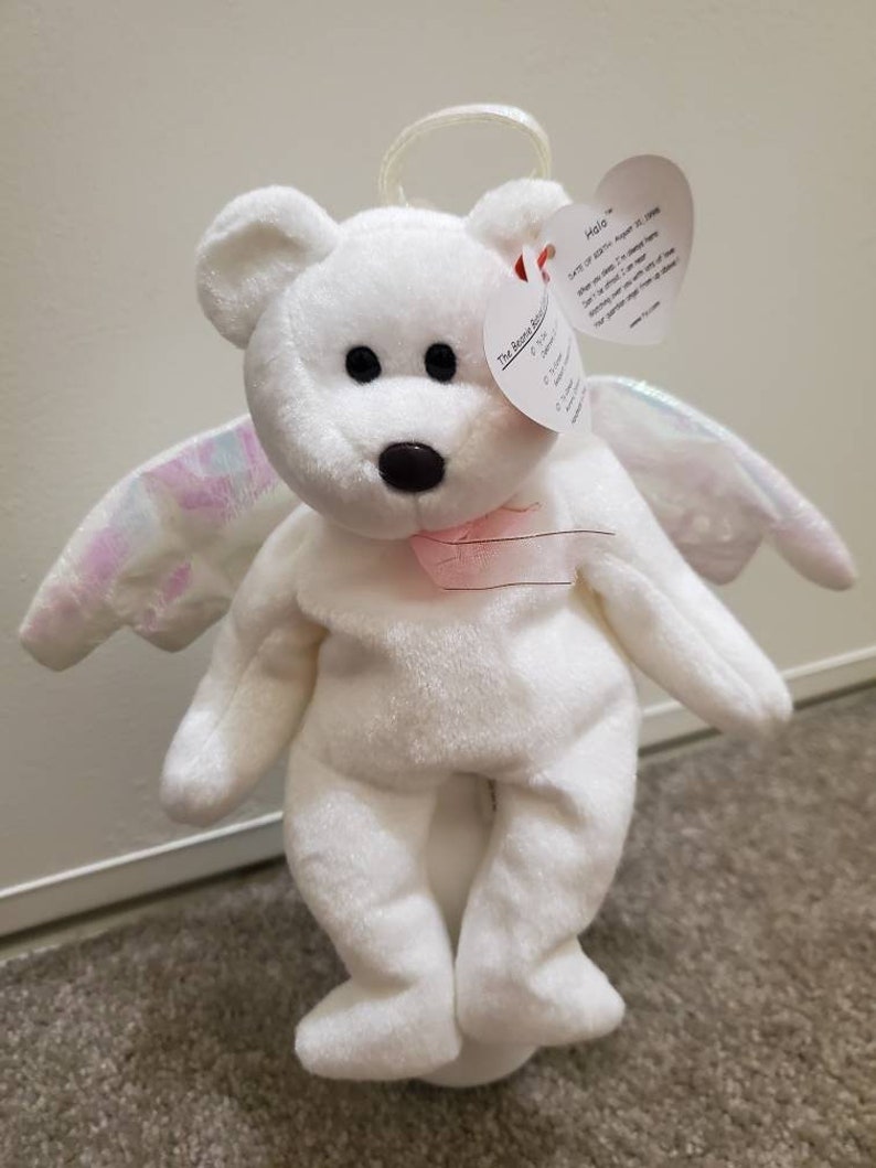 1998 Angel Ty Beanie Bear Halo With Iridescent Wings. - Etsy